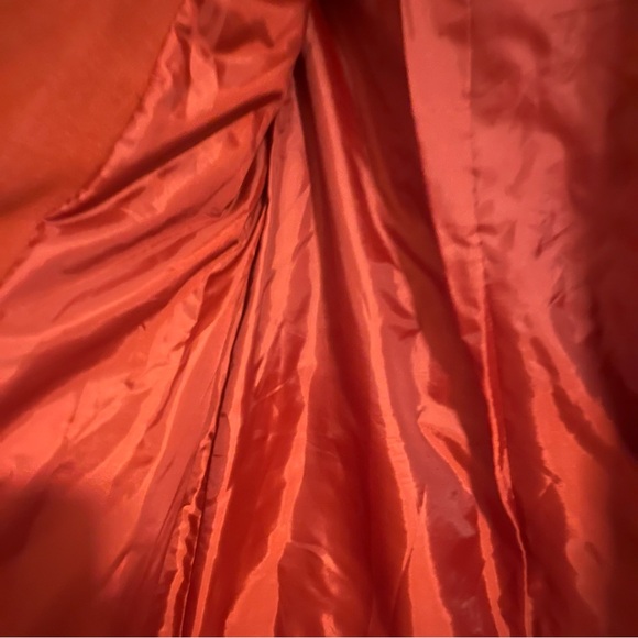 LIZ CLAIBORNE Peacoat w/ Detachable Faur Fur Trimmed Hood in Burnt Orange: Sz S - Picture 7 of 8